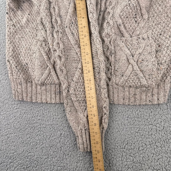 Aran Crafts Ireland Sweater Mens XL Beige Wool Cable Knit Shawl Collar Cardigan - Picture 8 of 12